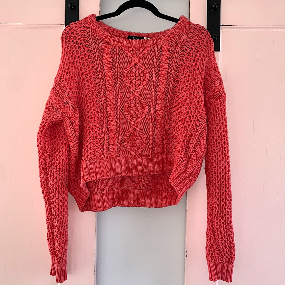 Cropped sweater coral spring style medium